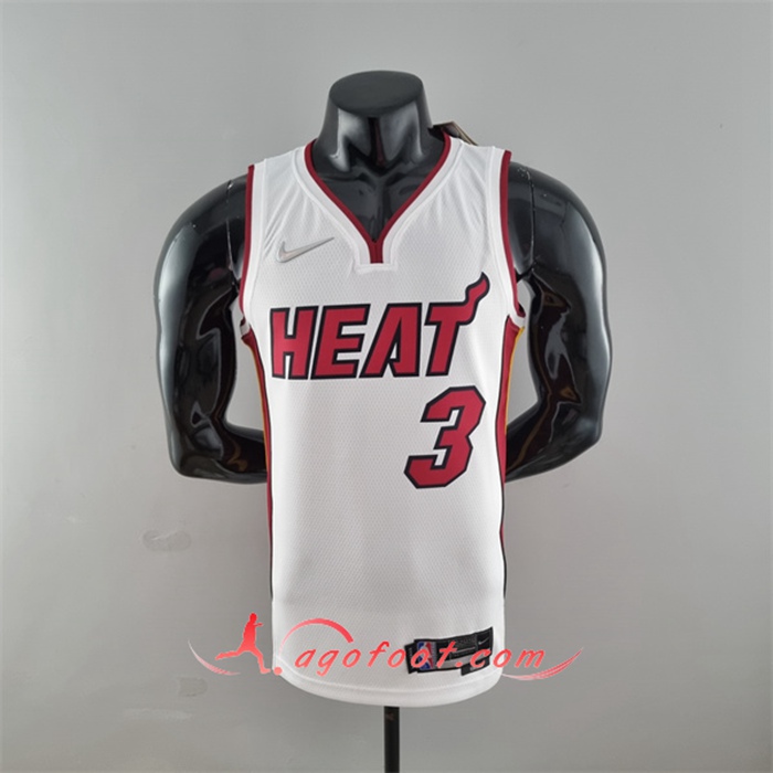 Maillot Miami Heat (Wade #3) Blanc 75th Anniversary