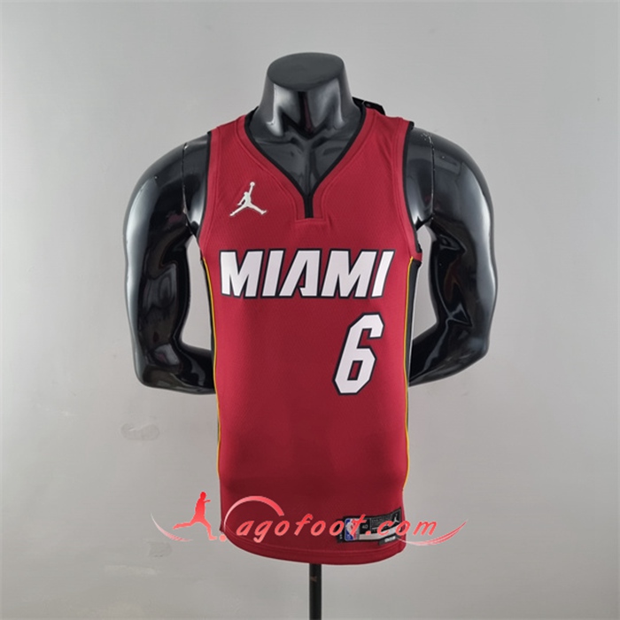 Maillot Miami Heat (James #6) Vin Rouge 75th Anniversary