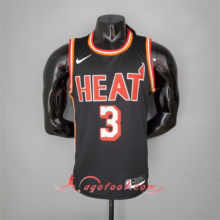 Maillot Miami Heat (Wade #3) 2018 Noir Retro Night