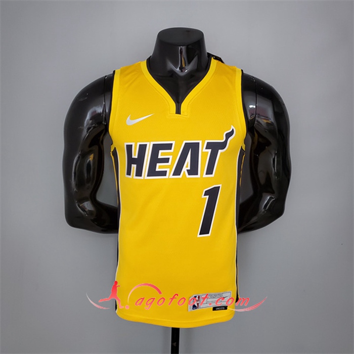 Maillot Miami Heat (Bosh #1) 2021 Jaune Bonus Edition