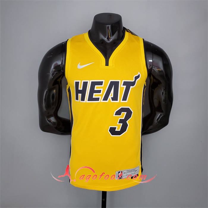 Maillot Miami Heat (Wade #3) 2021 Jaune Bonus Edition