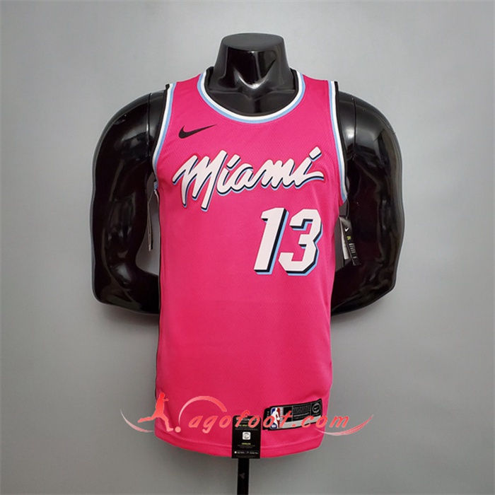Maillot Miami Heat (Adebayo #13) Rose Encolure Ronde