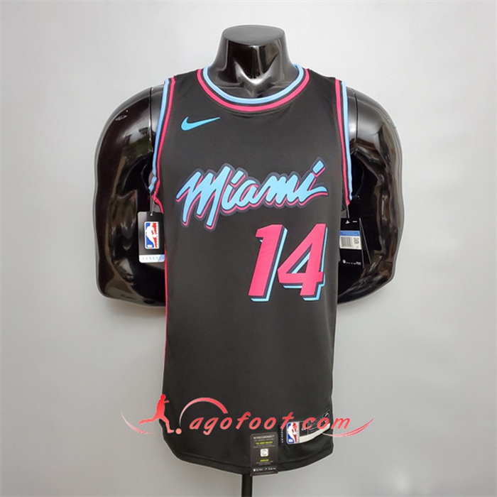 Maillot Miami Heat (Herro #14) Noir Encolure Ronde