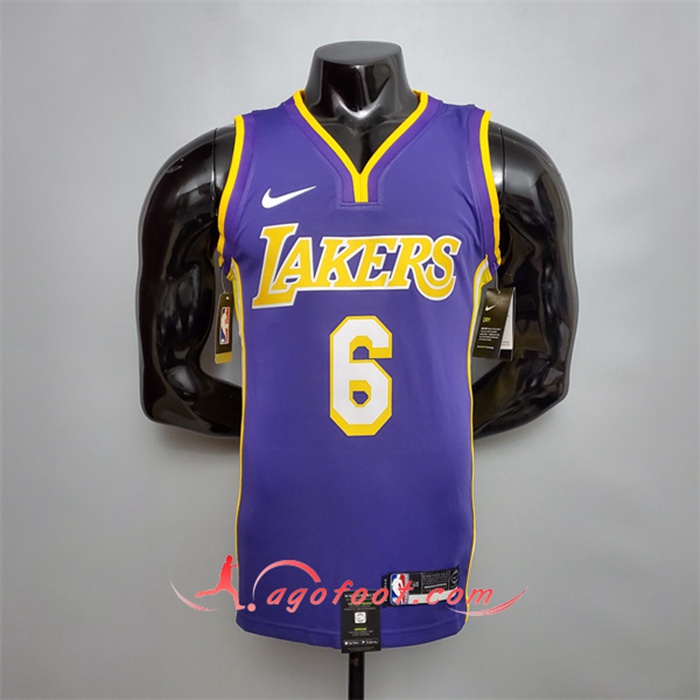 Maillot Los Angeles Lakers (James #6) Pourpre