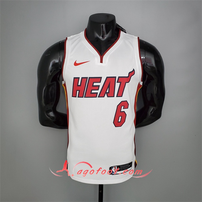 Maillot Miami Heat (James #6) Blanc