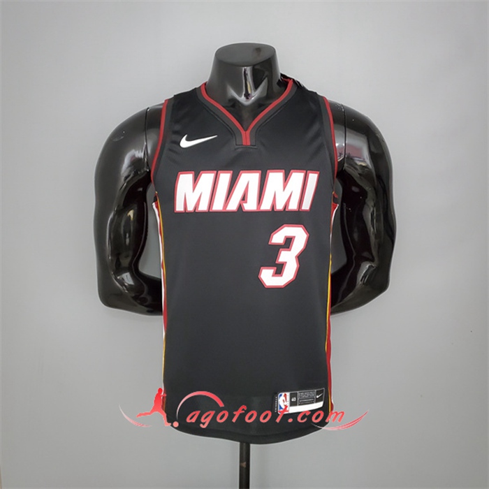 Maillot Miami Heat (Wade #3) Noir