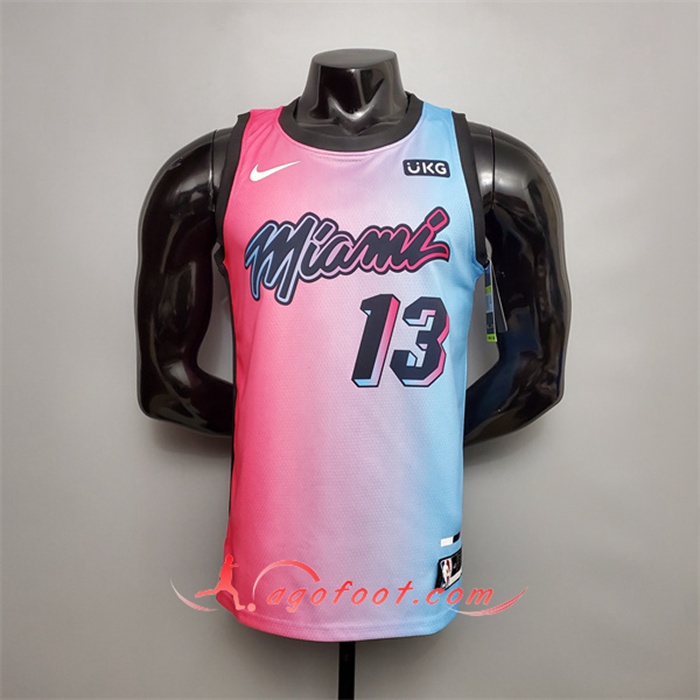 Nouveau Maillot Miami Heat (Adebayo #13) Rose/Bleu Gradient Color City Edition