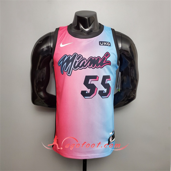 Nouveau Maillot Miami Heat (Robinson #55) Rose/Bleu Gradient Color City Edition