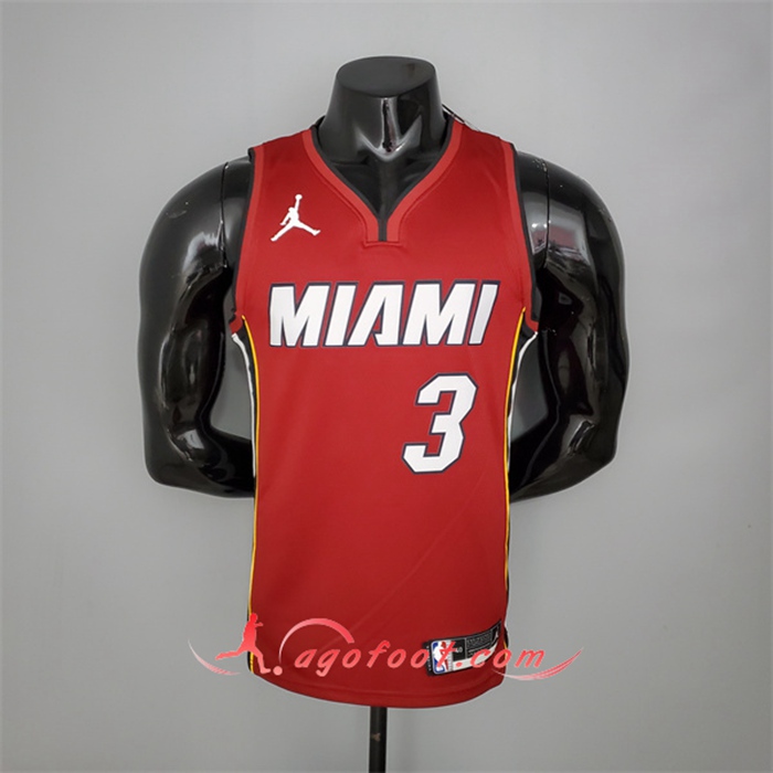 Nouveau Maillot Miami Heat (Wade #3) Vin Rouge