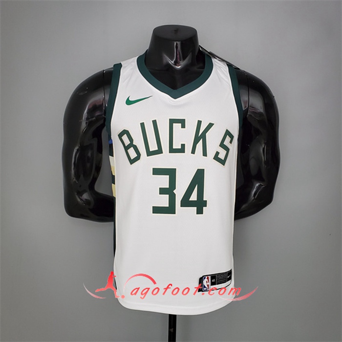 Maillot Milwaukee Bucks (Antetokounmpo #34) 2021 Domicile Blanc