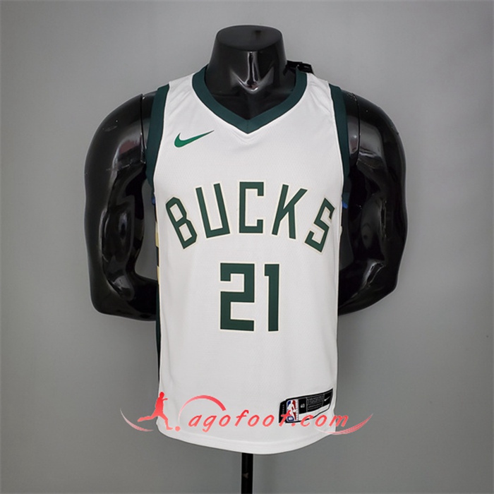 Maillot Milwaukee Bucks (Holidoay #21) 2021 Domicile Blanc