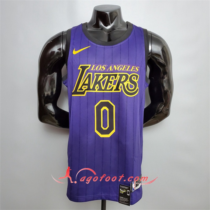 Maillot Los Angeles Lakers (Kuzma #0) Pourpre Encolure Ronde