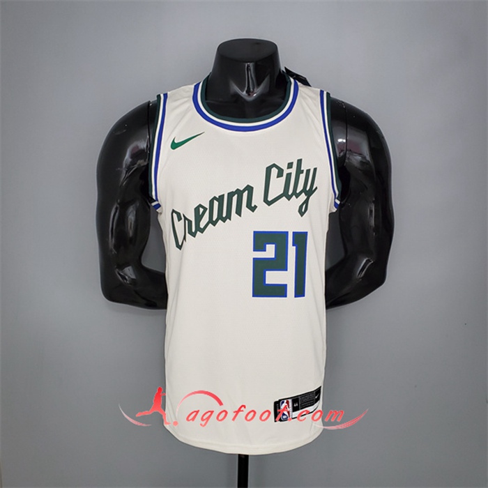 Maillot Milwaukee Bucks (Holidoay #21) Beige