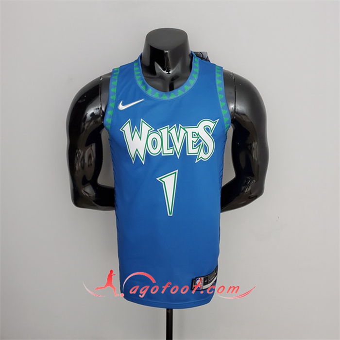 Maillot Minnesota Timberwolves (Edwards #1) Bleu 75th Anniversary City Edition