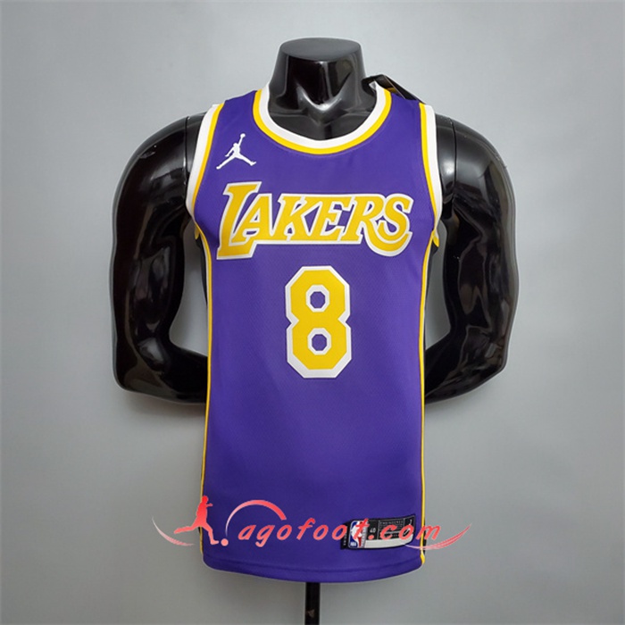 Maillot Los Angeles Lakers (Bryant #8) Pourpre Theme Encolure Ronde
