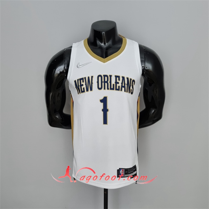 Maillot New Orleans Pelicans (Williams #1) Blanc 75th Anniversary