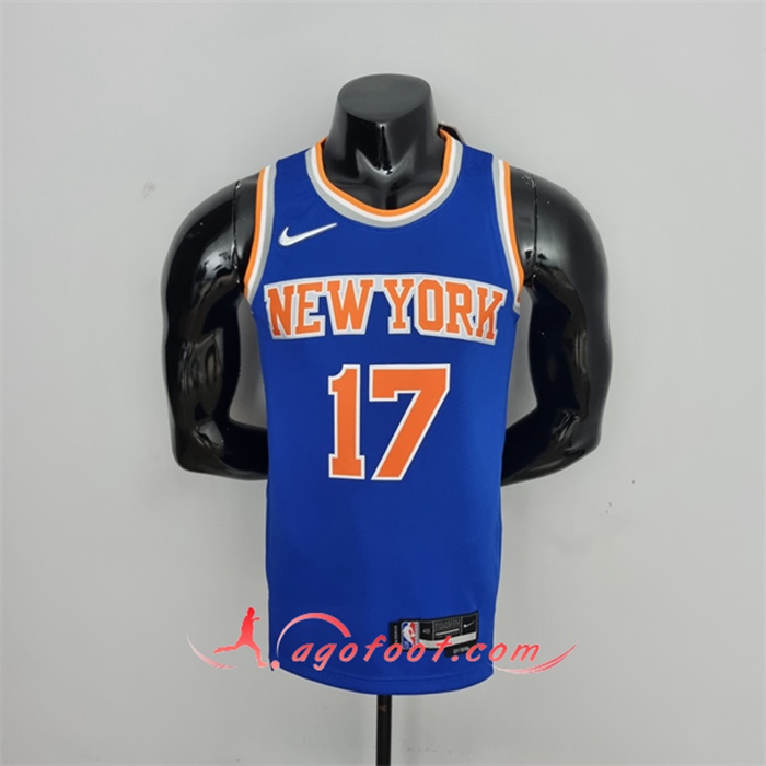 Maillot New York Knicks (Lin #17) Bleu 75th Anniversary