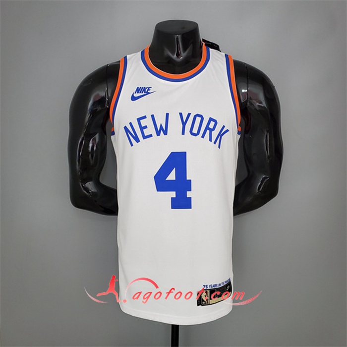 Maillot New York Knicks (Rose #4) Blanc 75th Anniversary