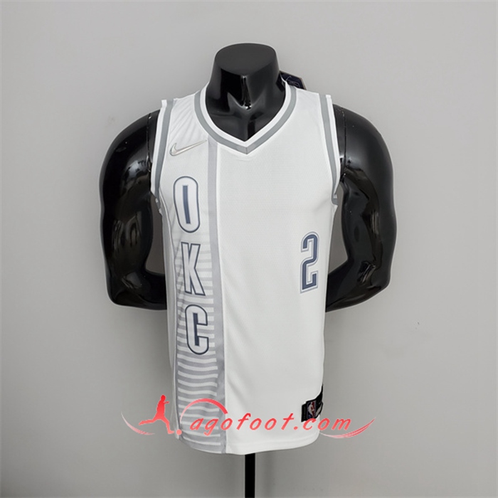 Maillot Oklahoma City Thunder (Gilgeous-Alexander #2) Blanc 75th Anniversary City Edition