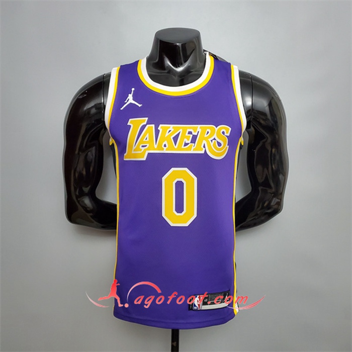 Nouveau Maillot Los Angeles Lakers (Young #0) Pourpre Theme Encolure Ronde
