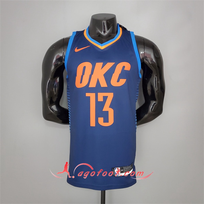 Maillot Oklahoma City Thunder (George #13) Bleu Stripes