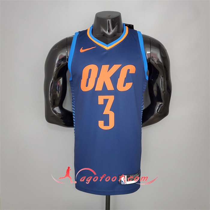 Maillot Oklahoma City Thunder (Paul #3) Bleu Stripes