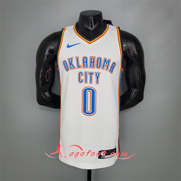Maillot Oklahoma City Thunder (Westbrook #0) Blanc