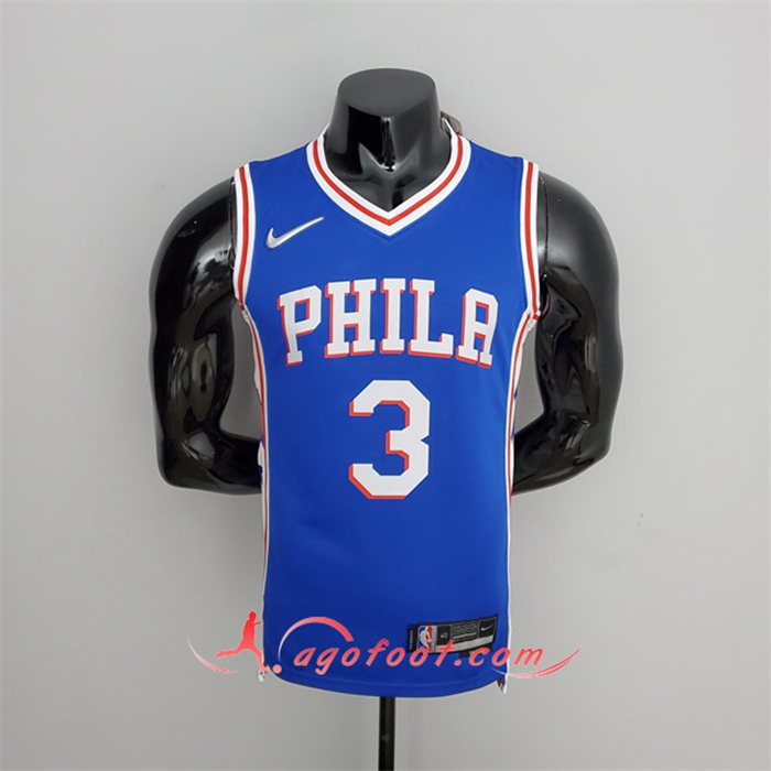 Maillot Philadelphia 76ers (Iverson #3) Bleu 75th Anniversary