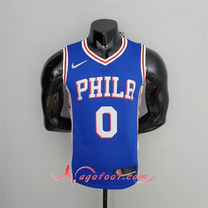 Maillot Philadelphia 76ers (Maxey #0) Bleu 75th Anniversary