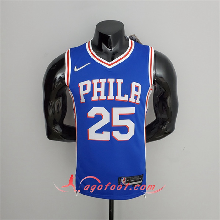 Maillot Philadelphia 76ers (Simmons #25) Bleu 75th Anniversary