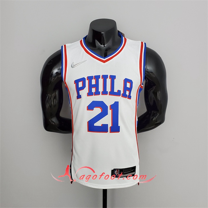 Maillot Philadelphia 76ers (Embiid #21) Blanc 75th Anniversary