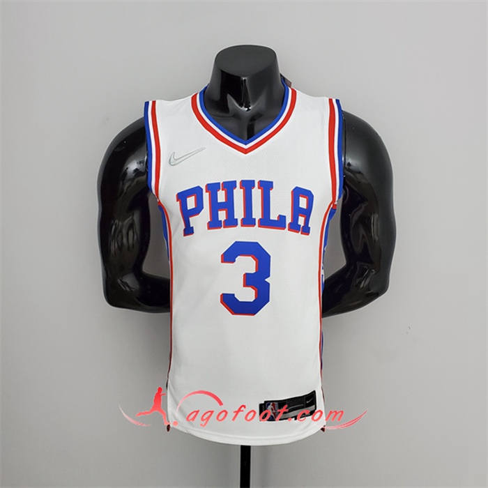 Maillot Philadelphia 76ers (Iverson #3) Blanc 75th Anniversary