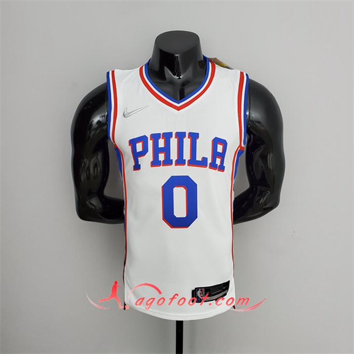 Maillot Philadelphia 76ers (Maxey #0) Blanc 75th Anniversary