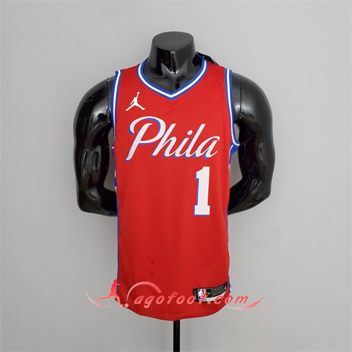 Maillot Philadelphia 76ers (Harden #1) Rouge V-collerette
