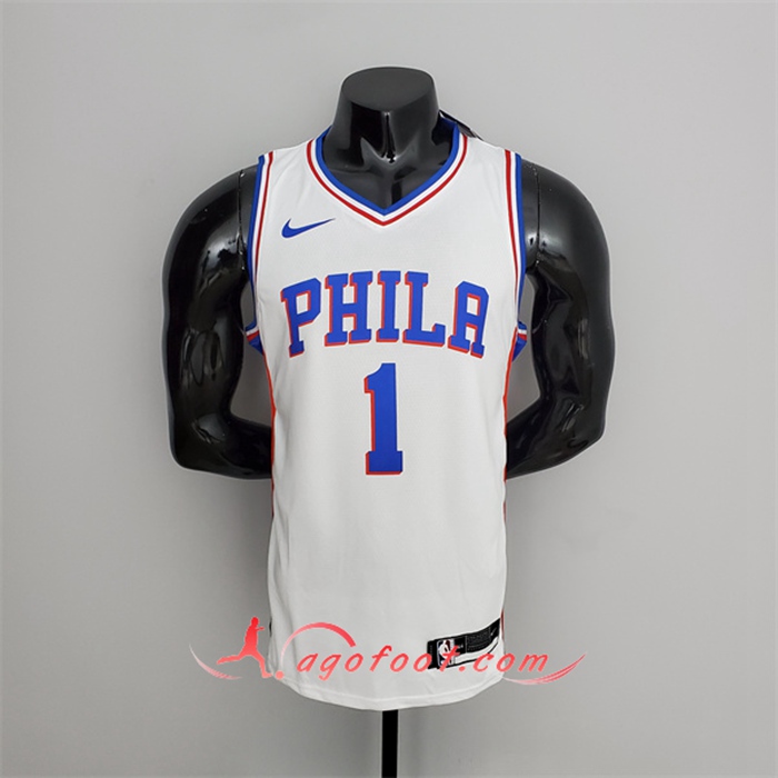 Maillot Philadelphia 76ers (Harden #1) Blanc V-collerette
