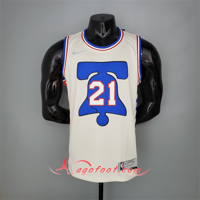 Maillot Philadelphia 76ers (Embiid #21) 2021 Beige Bonus Edition
