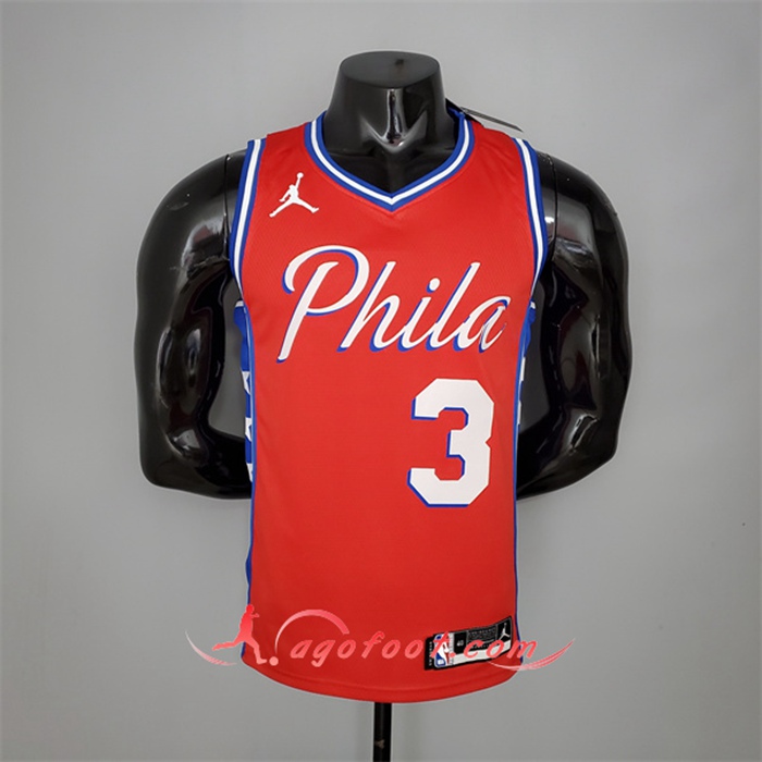 Maillot Philadelphia 76ers (Iverson #3) 2021 Rouge Jordan Themed