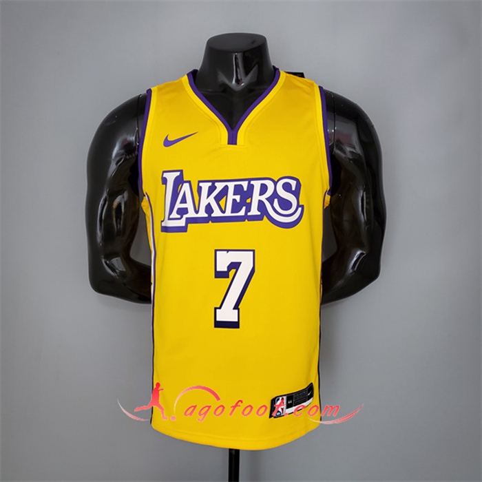 Maillot Los Angeles Lakers (Anthony #7) Jaune V-collerette City Edition