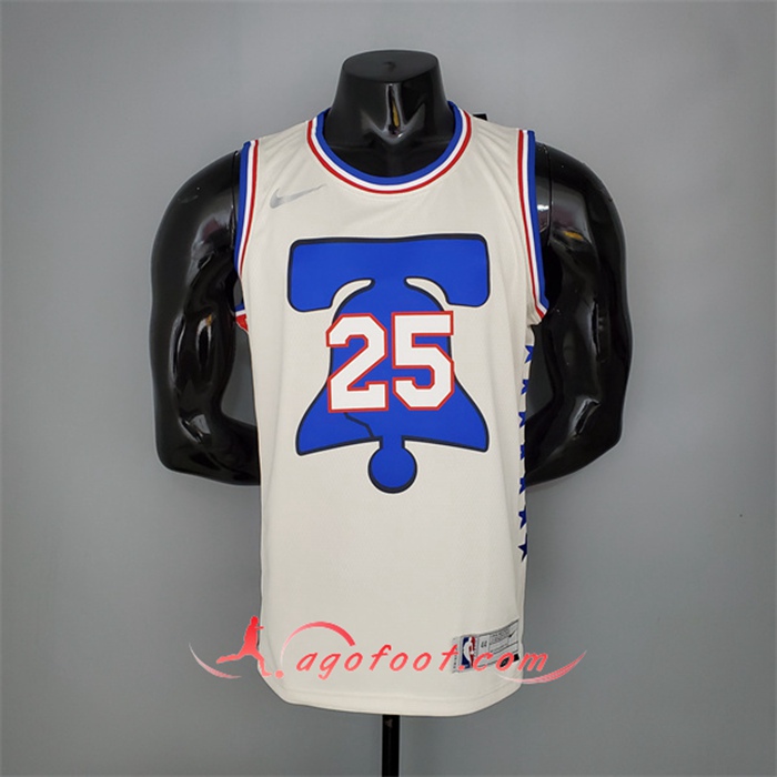 Maillot Philadelphia 76ers (Simmons #25) 2021 Beige Bonus Edition