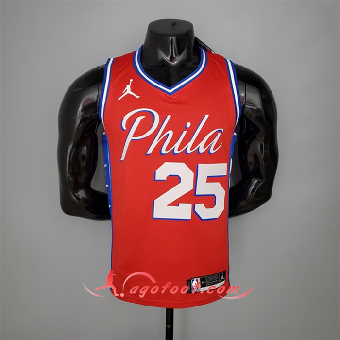 Maillot Philadelphia 76ers (Simmons #25) 2021 Rouge Jordan Themed