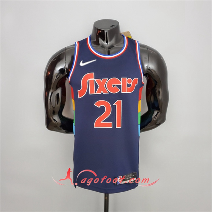 Maillot Philadelphia 76ers (Embiid #21) 2022 Bleu Royal