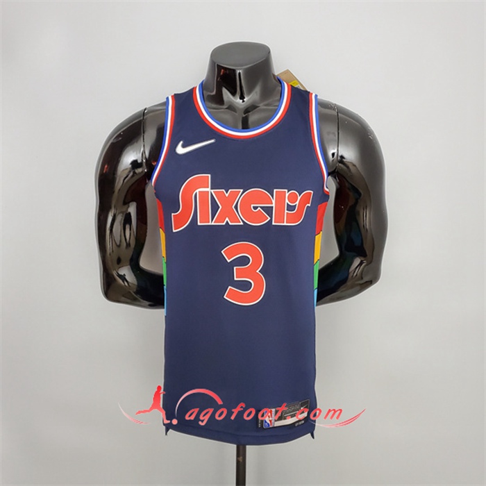 Maillot Philadelphia 76ers (Iverson #3) 2022 Bleu Royal