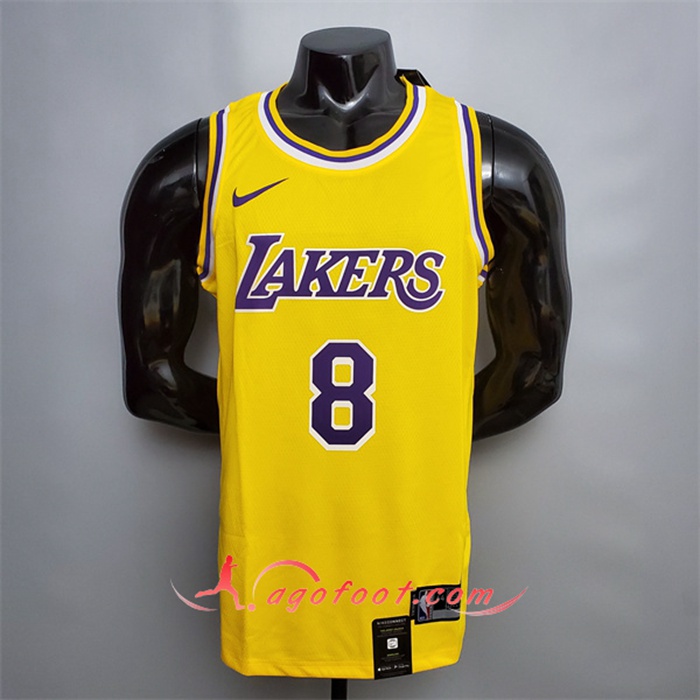Maillot Los Angeles Lakers (Bryant #8) Jaune Encolure Ronde