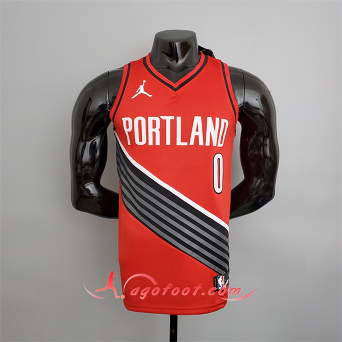 Maillot Portland Trail Blazers (Lillard #0) Rouge Jordan Style