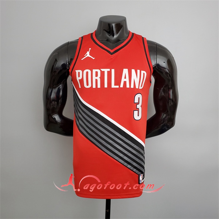 Maillot Portland Trail Blazers (McCollum #3) Rouge Jordan Style