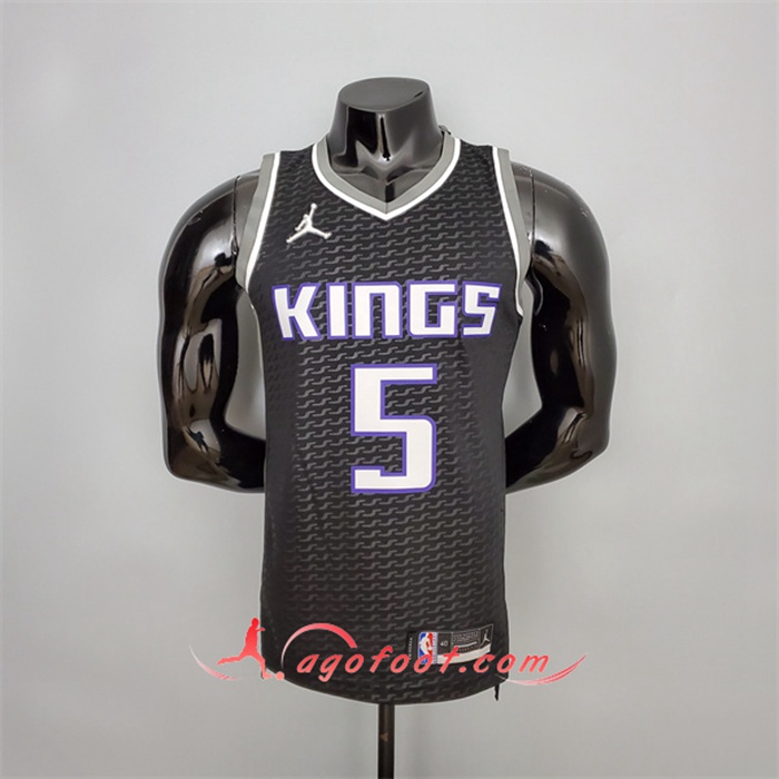 Maillot Sacramento Kings (Fox #5) Noir 75th Anniversary Jordan