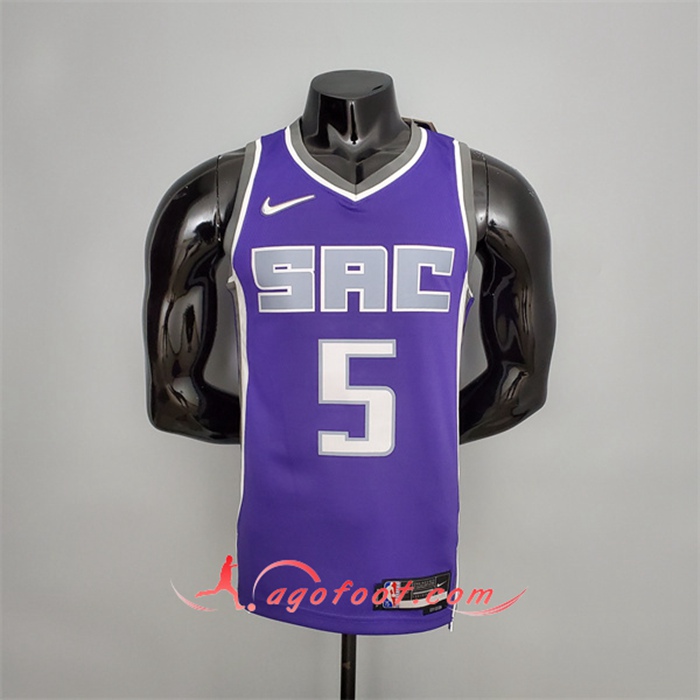 Maillot Sacramento Kings (Fox #5) Pourpre 75th Anniversary