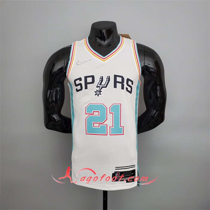 Maillot San Antonio Spurs (Duncan #21) 2022 Season Blanc City Edition