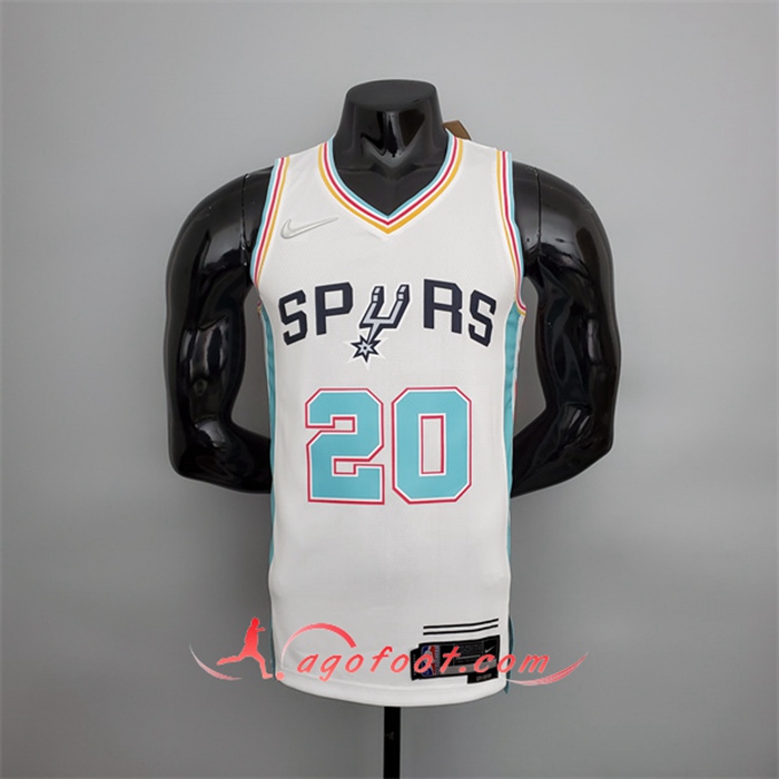 Maillot San Antonio Spurs (Ginobili #20) 2022 Season Blanc City Edition