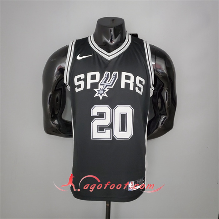 Maillot San Antonio Spurs (Ginobili #20) Noir